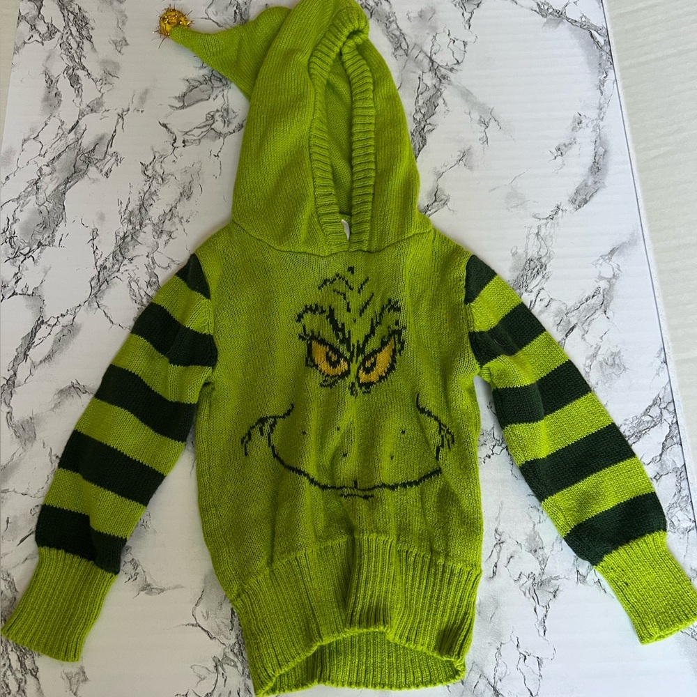The Grinch Hooded Baby Christmas Sweater Size 6-9m Grinch Ugly Sweater Character